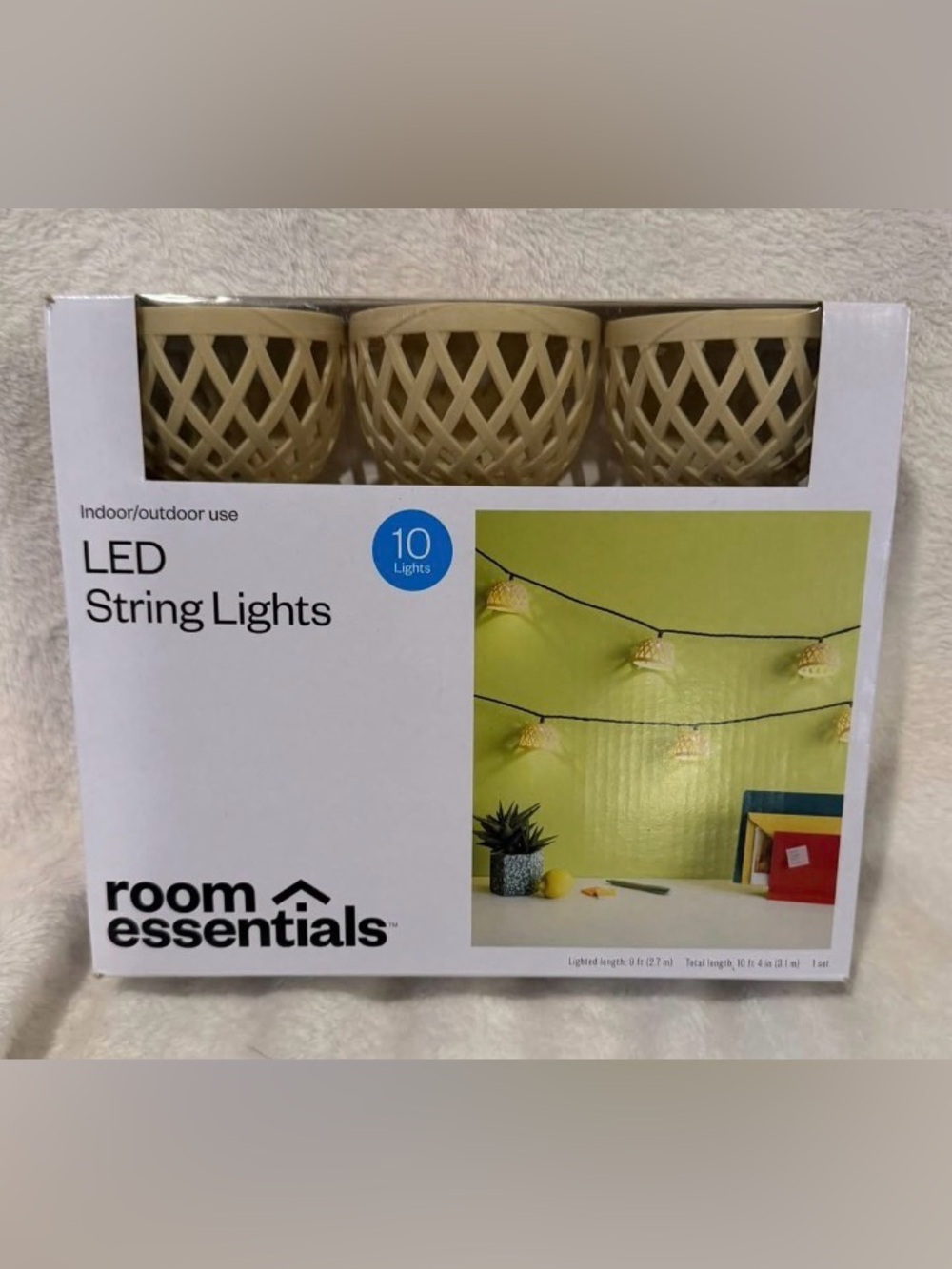 Target Warm White Woven Rattan String Lights